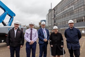 Dave Morgan and Paul Inions  of McPhillips, with Lawrence Wood, Telford College Principal, Councillor Shirley Reynolds  and Councillor Lee Carter