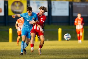 Shifnal Town FC (red) vs Lichfield City (blue)