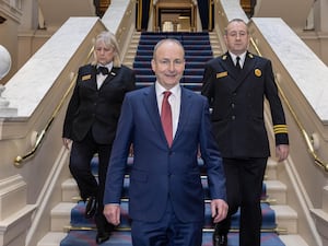 Micheal Martin leaving Leinster House, Dublin