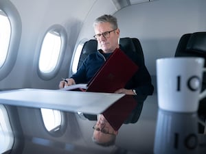 Sir Keir Starmer on a private jet