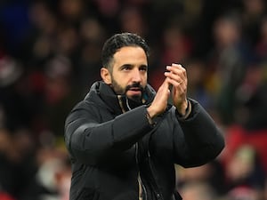 Ruben Amorim applauds the fans