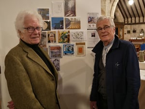 Councillor Bob Widdowson and Patrick Conrad from the Marches Makers Festival at a previous event.