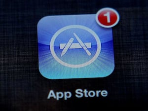 The Apple App store app on an iPad (PA)