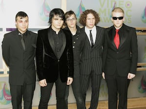 My Chemical Romance pose for photographers in 2005 (Jeff Christensen/AP)