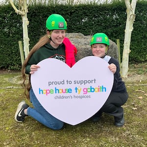 Clara Powis (left) and her friend Abbi Williams (right) at Hope House. 