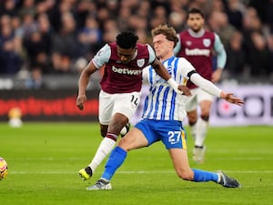 Mohammed Kudus, left, was on the scoresheet for West Ham