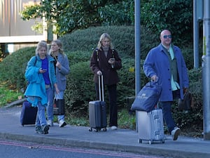 Passengers outside Gatwick Airport