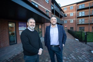 David Wells (Executive Director of Operations for Wrekin Housing
Group) with Richard Williams (MD of Keon Homes).