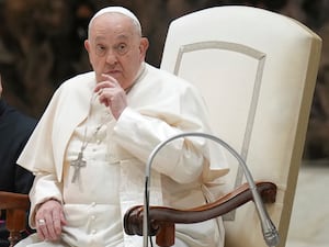 Pope Francis attends his weekly general audience in the Paul VI Hall,