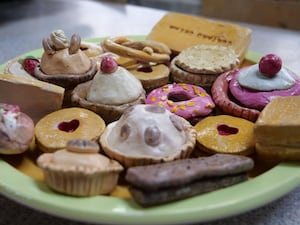 Fake biscuits and cakes made for Fake or Food, at Coalport China Museum this February half term