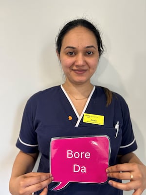 Sath member with her orange badge