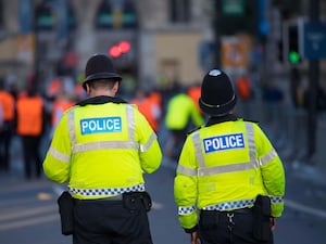 Two police officers on patrol