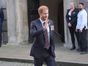 The Duke of Sussex waving his hand