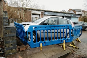 A car crashed into a wall outside Wellington Medical Practice