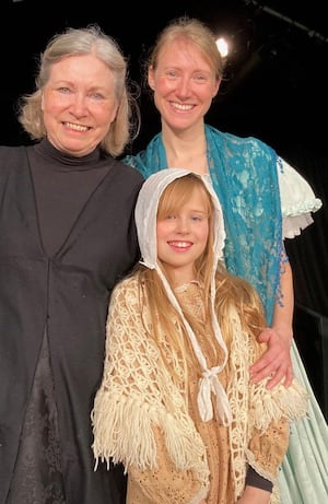 Suzannah Smith, daughter Rebecca and grand-daughter Amber in A Christmas Carol.