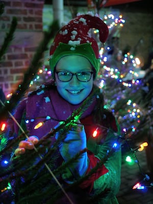 
Santa's elf Dominika Hudcova was helping Santa on the night. Image: Andy Compton