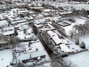 Snow over the village of Brandon in Durham