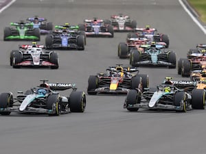 Drivers competing in a F1 race