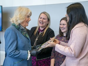 The Queen meeting students during a visit to the University of Aberdeen