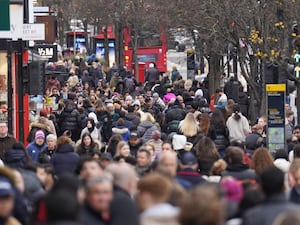 Crowds of shoppers in the street