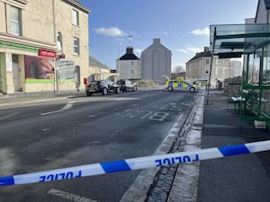 A police cordon near West Hoe Road in Plymouth