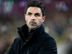 Arsenal manager Mikel Arteta during the Premier League match at West Ham