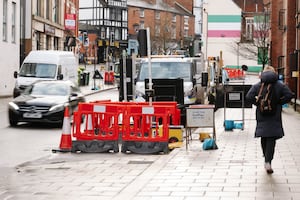 Work resumed on Shrewsbury Gyratory today.