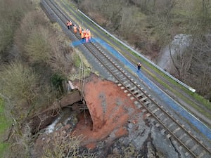 A team of Network Rail engineers visited the site of a landslip on the Severn Valley Railway on Tuesday 4th February to offer advice and solutions to remedy the slip, as part of their partnership agreement with the heritage railway. They discussed options for reinstatement with SVR MD JOnathan 'Gus' Dunster and Infrastructure Manager Chris Bond