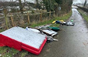 Fly-tipping was reported in Woore. Shropshire Council said it has arranged for this fly-tip to be removed. Picture: Roy Aldcroft. 