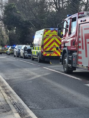 Firefighters from Church Stretton Fire Station attended to a three-vehicle crash on the A49. Photo: Church Stretton Fire Station Facebook