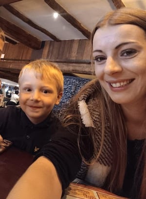 Mum Emma with her son Hugo. Emma is raising funds for Birmingham Children's Hospital who saved Hugo's life when he contracted pneumococcal meningitis.