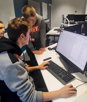 Students taking part in the hackathon