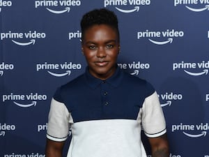 Nicola Adams against a Prime Video background