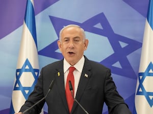 Israeli Prime Minister Benjamin Netanyahu speaks during a press conference in Jerusalem