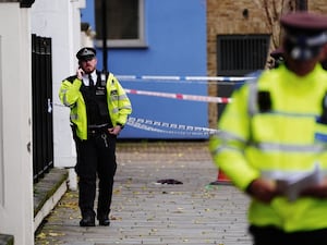 Police officers at the scene on Southern Grove in Ladbroke Grove