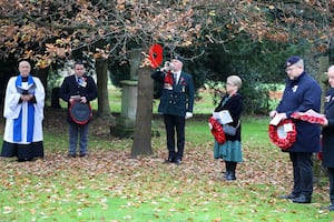 The playing of the Last Post at Newport Cemetery