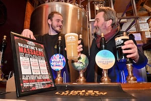 Head brewer Cody Palin and regular David Carey at the Ludlow Beer Festival