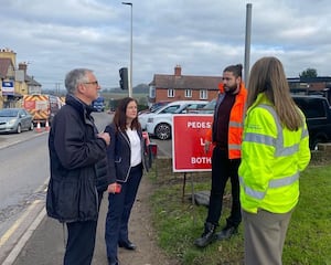 Julia Buckley MP (second left) welcomed transport bosses to Shrewsbury