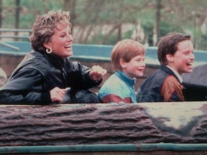 Diana with a young Harry and William