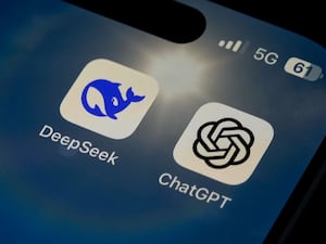 DeepSeek and ChatGDT apps displayed on a smartphone