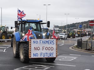 Farmers take part in a go-slow protest in Dover