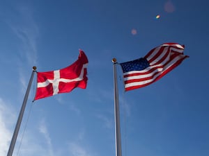 Danish and American flags fly together