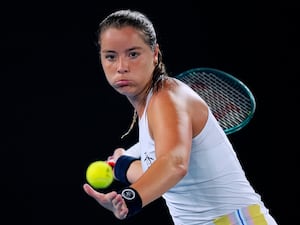 Jodie Burrage prepares to strike a forehand