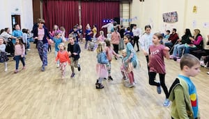 Youngsters enjoying themselves at the dance-a-thon 