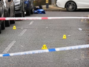 A police cordon at the scene on Gifford Road, Brent