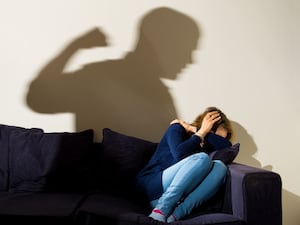 Depression, alcohol and domestic violence abuse stock