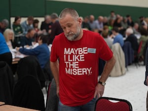 A member of the count staff as counting takes place at Nemo Rangers GAA Club in Cork