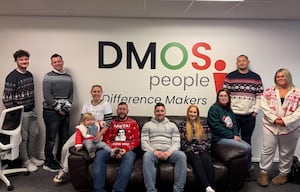 The DMOS People team looking festive plus recruiter in training, Lily.