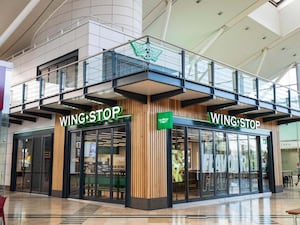 The front of a Wingstop restaurant