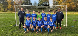 Berriew u13's recieve new kit from Jarvis metals Shrewsbury. 